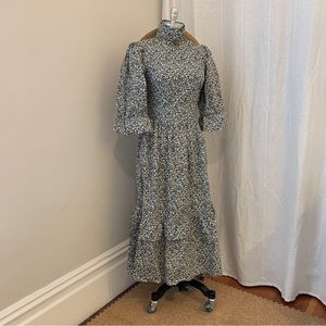 Meadows Floral Maxi Dress Puff Sleeves - Size: 4 - New w/ Tags